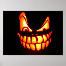 Poster malvado de la linterna del o de Halloween J