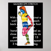 Poster máximo del estiramiento del cuadriceps del 