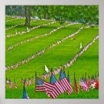 Poster militar de la bandera americana del honor d