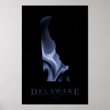 Poster moderno del mapa de Delaware