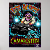 Poster negro de Chevy Camaro RS