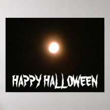 Poster NEGRO de la LUNA del FELIZ HALLOWEEN