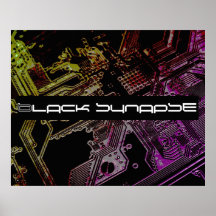 Poster negro del conjunto de circuitos de la sinap
