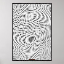 Poster negro y blanco de la pared de la ilusión óp