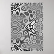 Poster negro y blanco de la pared de la ilusión óp