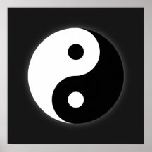 Poster negro y blanco de Yin Yang