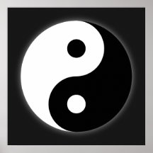 Poster negro y blanco de Yin Yang