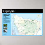 Poster olímpico del mapa del parque nacional