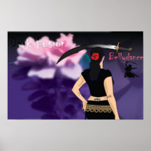 Poster oscuro de la danza de vientre de la fusión
