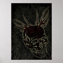 Poster oscuro del cráneo