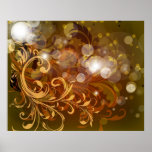 Poster otoñal de los remolinos y de las luces