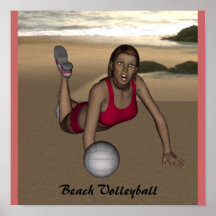 Poster para mujer del voleibol de playa