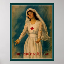 Poster patriótico de la CRUZ ROJA de la GUERRA MUN