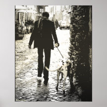 Poster - perro que camina en Trastevere