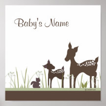Poster personalizado ciervos del bebé