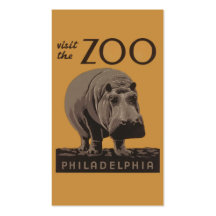 Poster Philadelphia del parque zoológico de WPA de Plantillas De Tarjetas De Visita