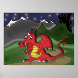 Poster "poco dragón rojo" - por Kev Moore