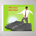 Poster-por favor del zapato sus zapatos detrás