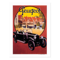 Poster promocional del automóvil de Peugeot tarjetas postales