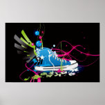Poster psicodélico del zapato de la zapatilla de d