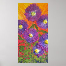 Poster púrpura de la bella arte de los asteres