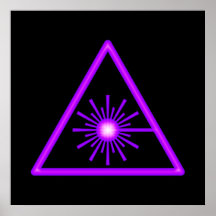 Poster púrpura del símbolo del laser
