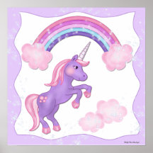 Poster púrpura del unicornio