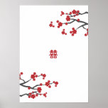 Poster que se casa rojo de Sakuras y de la felicid