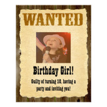 Poster querido personalizado, cumpleaños occidenta invitacion personal 