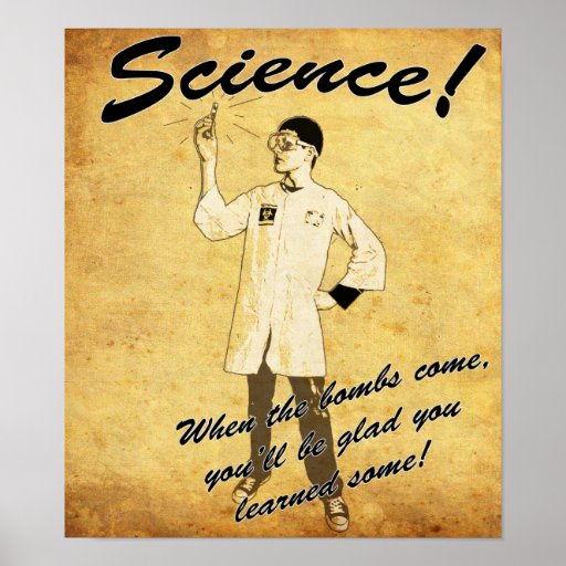 poster retro de la ciencia de los años 50
