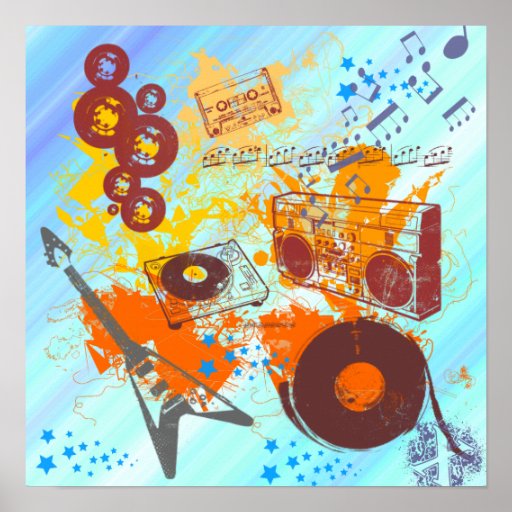 Poster retro de la música de los años 80