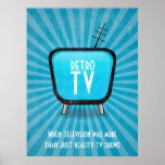 Poster retro de la televisión del vintage TV