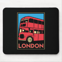 poster retro del art déco de Londres Westminster I Alfombrillas De Ratón