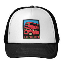poster retro del art déco de Londres Westminster I Gorras De Camionero
