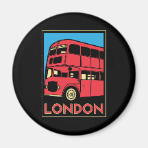 poster retro del art déco de Londres Westminster I Iman De Frigorífico