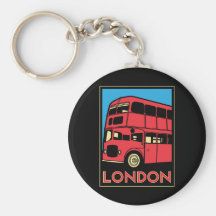 poster retro del art déco de Londres Westminster I Llaveros Personalizados