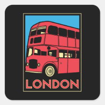 poster retro del art déco de Londres Westminster I Pegatinas