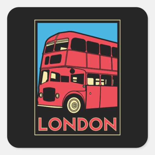 poster retro del art déco de Londres Westminster I Pegatinas