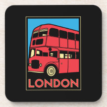 poster retro del art déco de Londres Westminster I Posavasos De Bebidas
