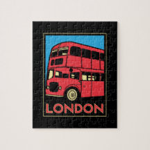 poster retro del art déco de Londres Westminster I Rompecabeza Con Fotos
