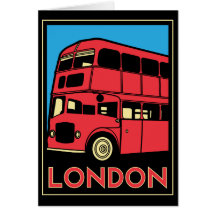 poster retro del art déco de Londres Westminster I Tarjetas