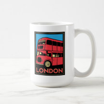 poster retro del art déco de Londres Westminster I Taza