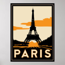 poster retro del art déco de París