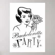 Poster retro del fiesta de Bachelorette