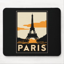 poster retro del viaje del art déco de París Tapete De Ratones