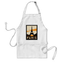 poster retro del viaje del art déco de París Delantales