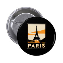 poster retro del viaje del art déco de París Pins