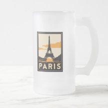 poster retro del viaje del art déco de París Taza De Café
