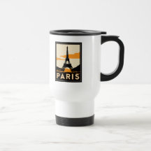 poster retro del viaje del art déco de París Tazas