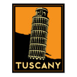 Poster retro del viaje del art déco de Toscana Ita Tarjetas Postales